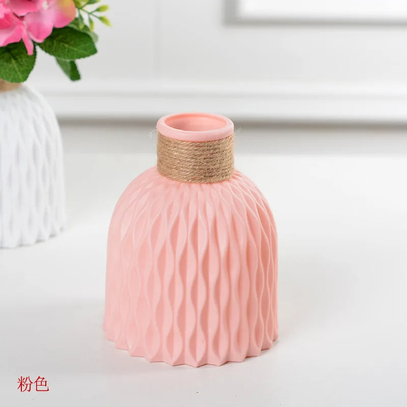 Plastic Flower Vases Home Decor Anti-ceramic Vases Unbreakable Imitation Arrangement European Wedding Modern Decorations Basket