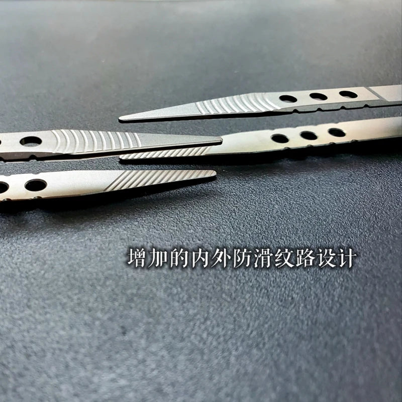 EDC Portable Titanium Alloy Tweezers Outdoor Survival Camping Travel Mini Tools EDC Equipment Outdoor Tool Camping Supplies