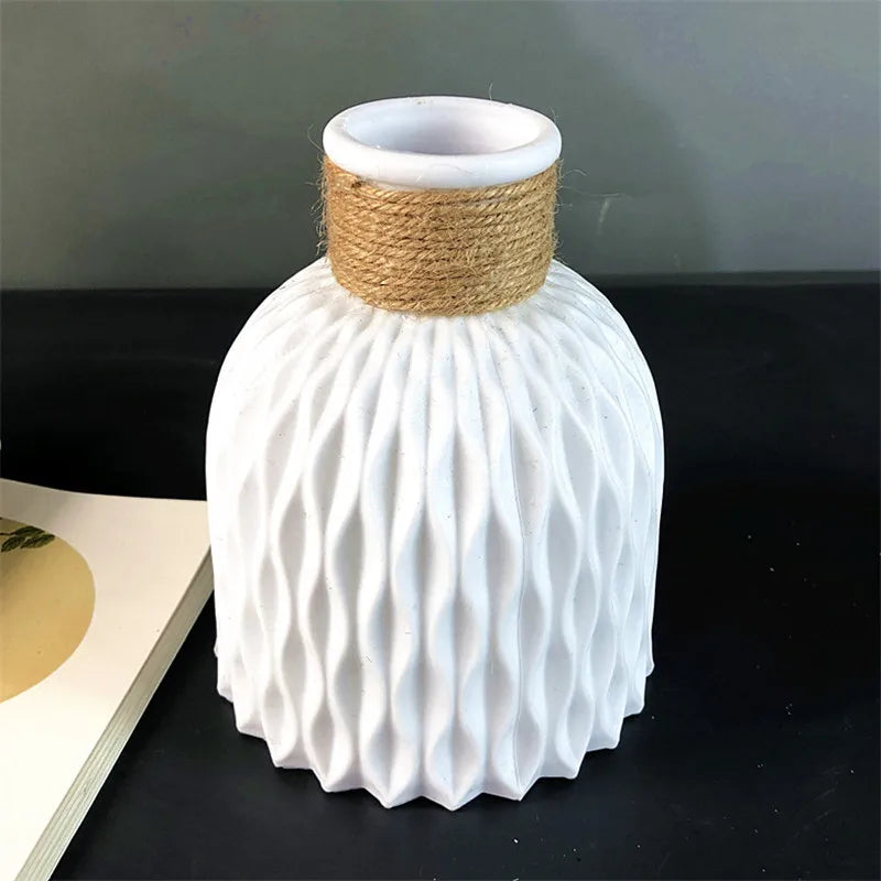 Plastic Flower Vases Home Decor Anti-ceramic Vases Unbreakable Imitation Arrangement European Wedding Modern Decorations Basket