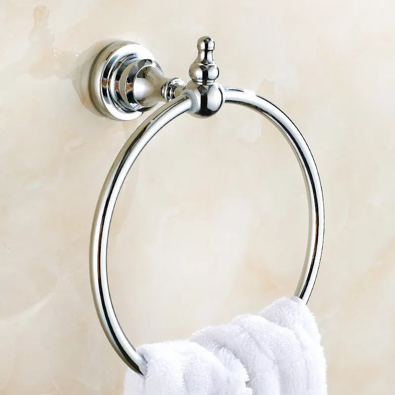 Bathroom Hardware Set Chrome Polished Bath Rack Paper Holder Toothbrush Holder Towel Bar Coat Hook Bathroom Accessories