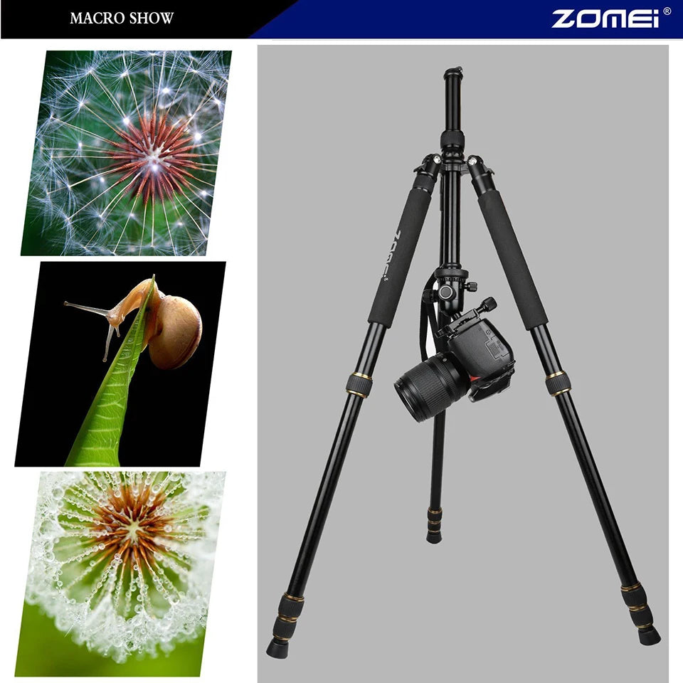 Walkingway Q666 Aluminum Alloy Protable Professional Travel Camera Tripod Monopod Ball Head&Phone Holder for DSLR Smartphone