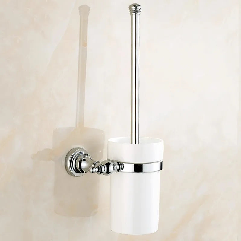 Bathroom Hardware Set Chrome Polished Bath Rack Paper Holder Toothbrush Holder Towel Bar Coat Hook Bathroom Accessories