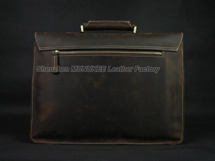 Vintage Crazy Horse Genuine Leather Shoulder bag Men Crossbody bag Messenger Bag Sling Real Leather Handbag tote Leisure Brown
