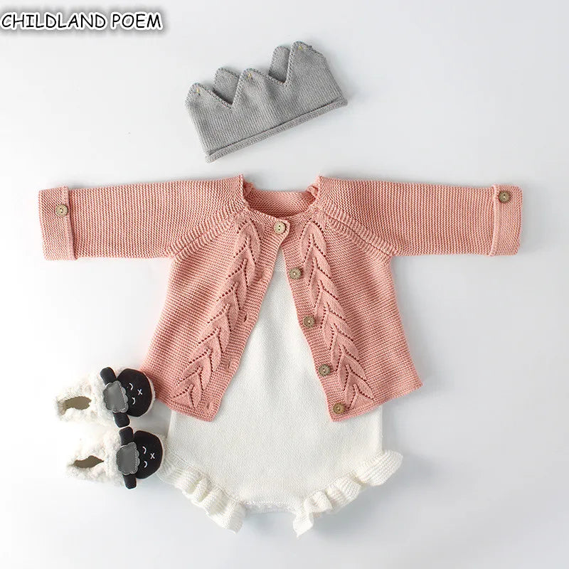 Baby Girls Clothes Autumn Baby knitted Romper Set Infant Newborn Baby Girl Cardigan Boys Sweater Cotton Baby Jumpsuit For Girls