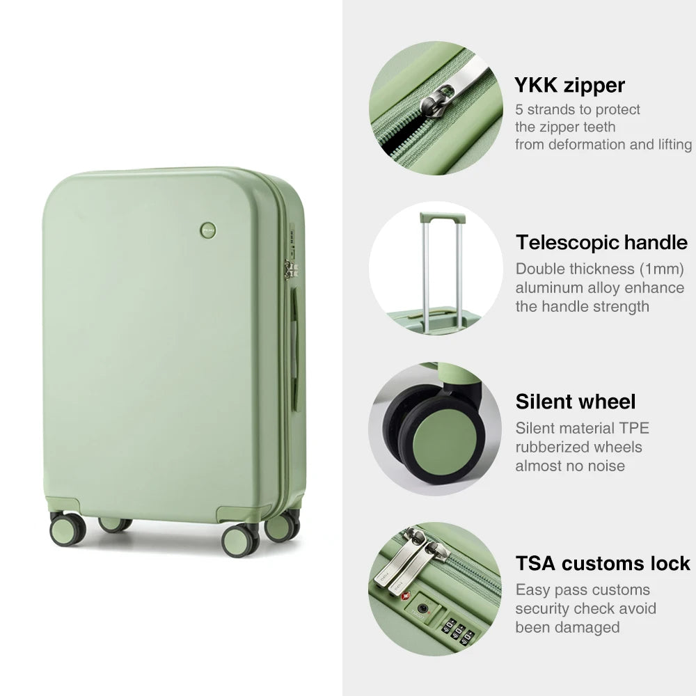 Mixi Puristic Design Travel Luggage Rolling Wheel Hardside Women Suitcase Men Trolley Case 16 20 Carry On/Big 22 24 26 28 Inch