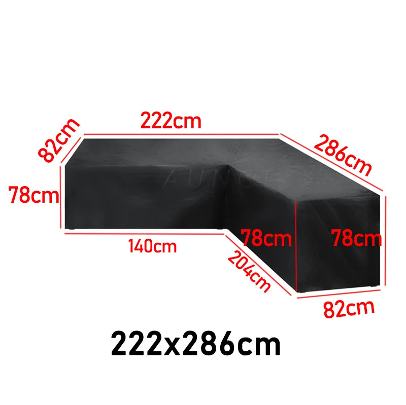 15 sizes Corner Outdoor Sofa Cover Garden Rattan Corner Furniture Cover V Shape L ShapeWaterproof Sofa Protect Set Dust Covers
