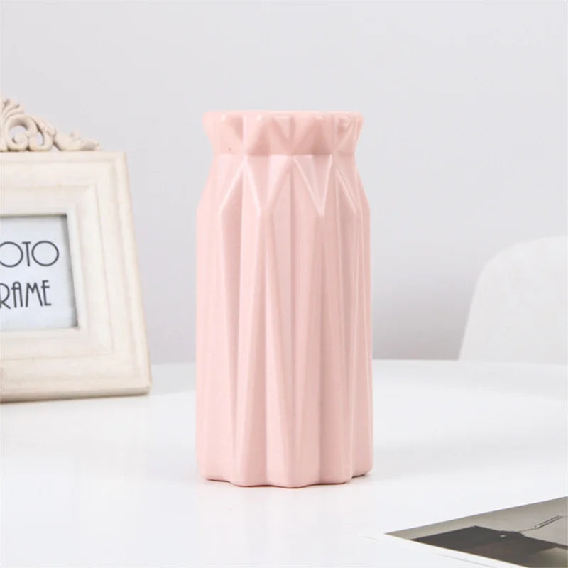 Plastic Flower Vases Home Decor Anti-ceramic Vases Unbreakable Imitation Arrangement European Wedding Modern Decorations Basket