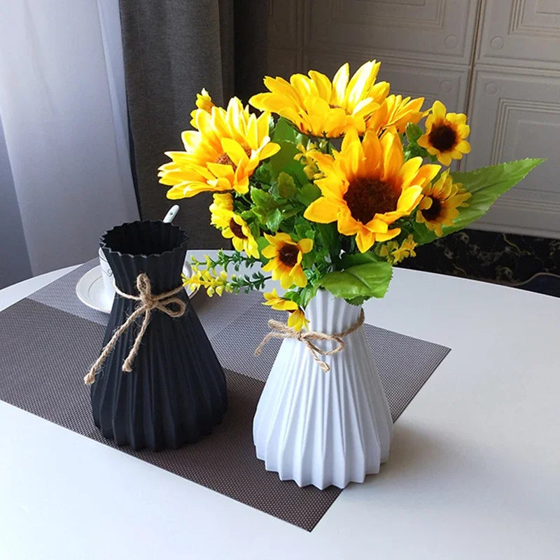 Plastic Flower Vases Home Decor Anti-ceramic Vases Unbreakable Imitation Arrangement European Wedding Modern Decorations Basket