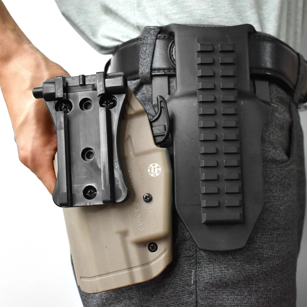 Tactical Belt Paddle Hunting Gun Holster Paddle Pistol Holster Platform Belt Waist Paddle Adapter with 13-speed Adjustment