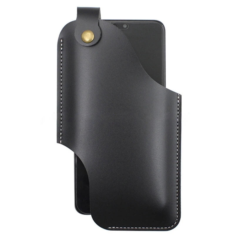 Men Phone Carrier Belt Hip Pouch Hanging Waist Bag Holster Wallet PU Leather Carrying Case Mini Travel Messager Pack