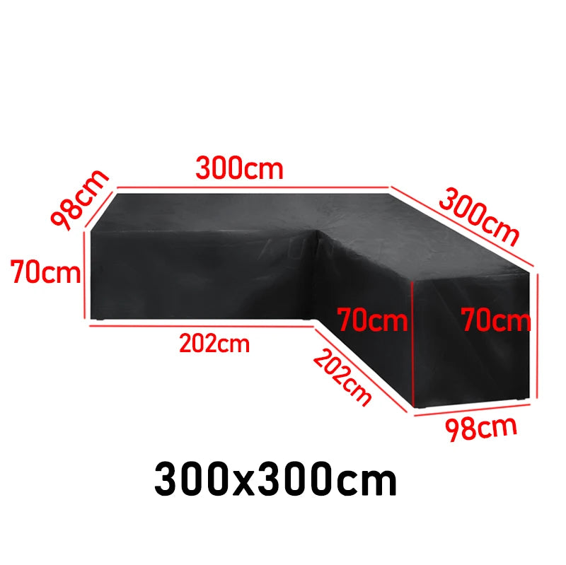 15 sizes Corner Outdoor Sofa Cover Garden Rattan Corner Furniture Cover V Shape L ShapeWaterproof Sofa Protect Set Dust Covers