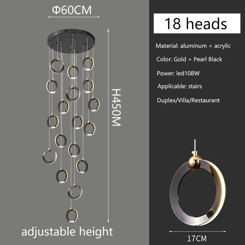 Modern luxury chandelier.  Creative design.  Suitable for villas, duplexes, hotels, restaurants.  Home lighting