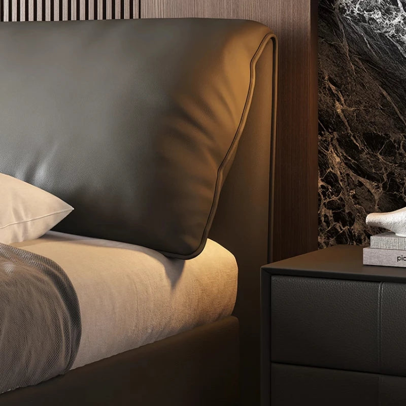 Modern high-end Double bed frame headboard king sizes queen wedding bed Wood luxury king size twin bedroom cama casal furniture