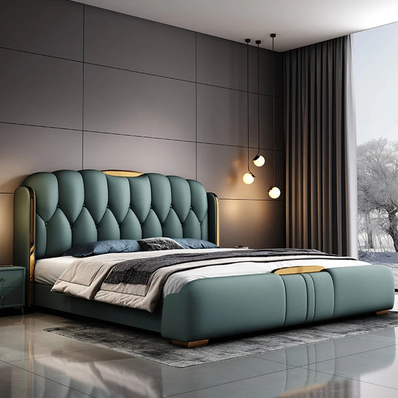 Upholstered Minimalist Bed Frames Queen Modern Luxury Bed Sleeping Headboard Camarotes Para Dormitorio Bedroom Furniture
