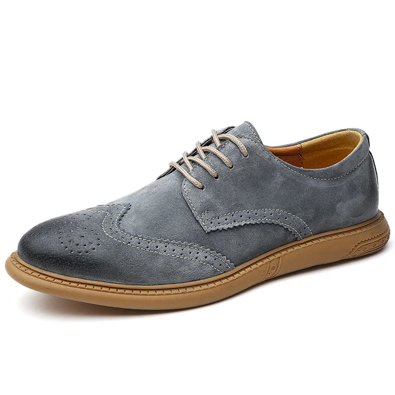 Spring Autumn Mens Brogue Shoes British Casual Business Formal Dress Footwear Classic Man Casual Leather Shoes Mens Leather Shoe