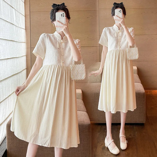 Pregnant Women's Clothing 2025 Summer Fashion New Style Loose and Slimming Dress