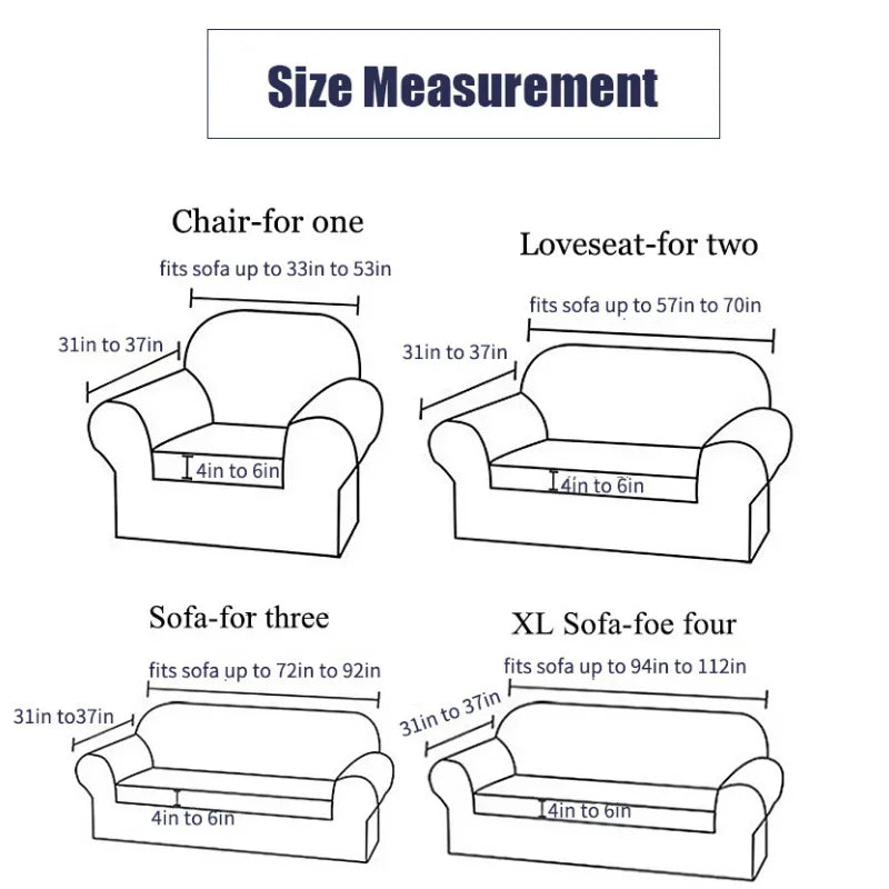 Sofa Cover for Living Room Thick Ruffled Seersucker Elastic L Shaped Corner Sofa Cover 1/2/3/4 Seater Cover for Sofa