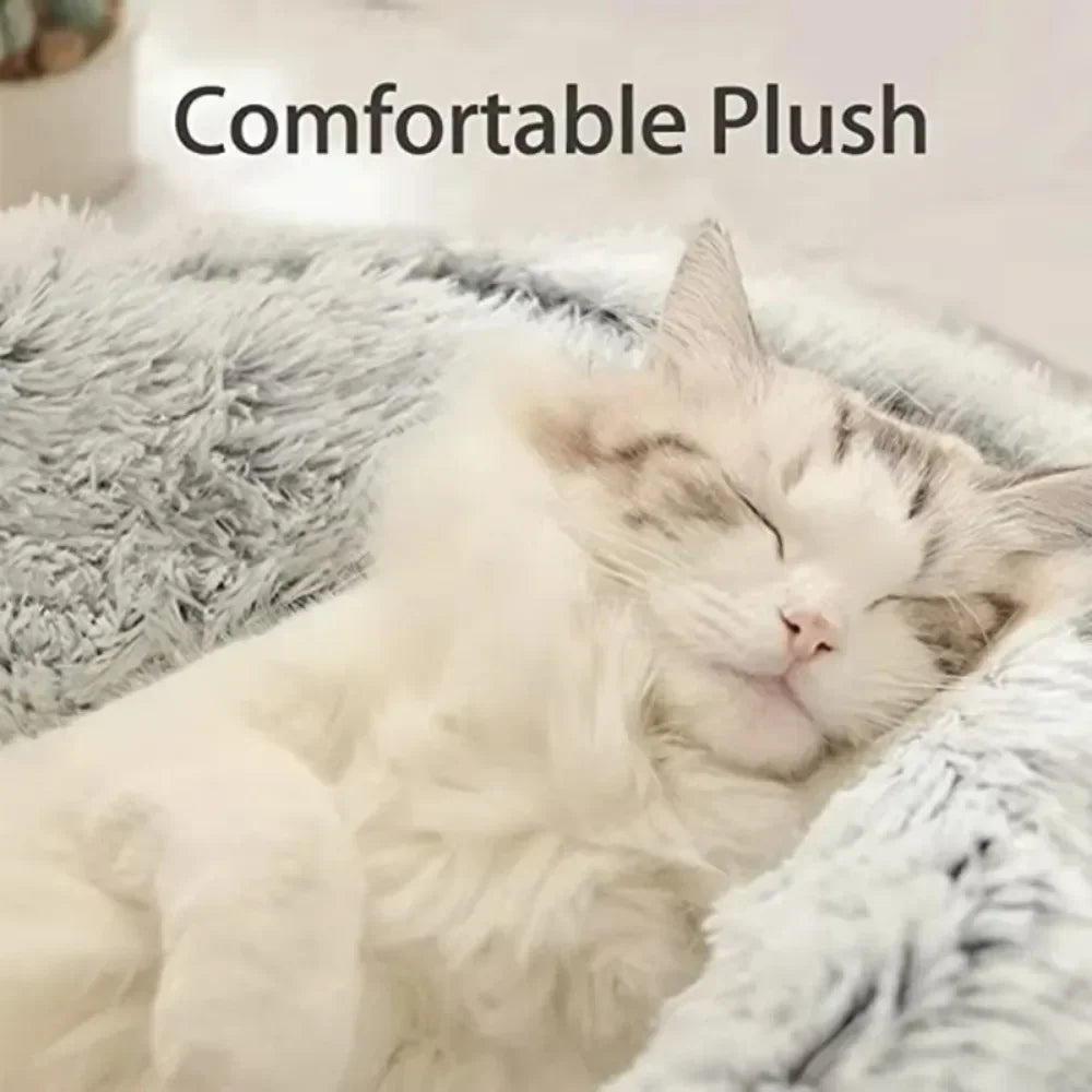 Semi Enclosed Pet Sleep Bags Long Round Cat Cushion Soft Plush 2 In 1 Warms Cats Beds Simple Comfort Warm Puppy Sleeping Nest