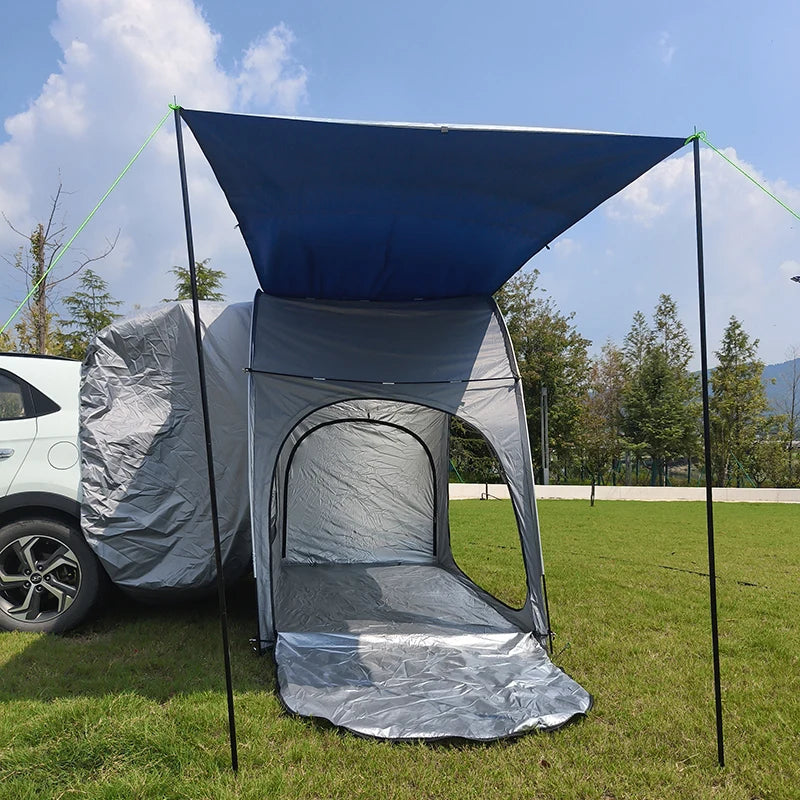 Rear Car Tents with Rainfly, Sun Shade, Tarp Included, SUV Camping Tents, Tailgate Tents, Waterproof Rain Cover, Multifunction