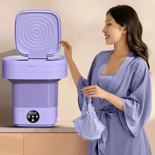 11L Blue light Portable Washing Machine Underwear with Dryer Bucket Socks Clothes Washer Camping Folding Mini Washing Machine