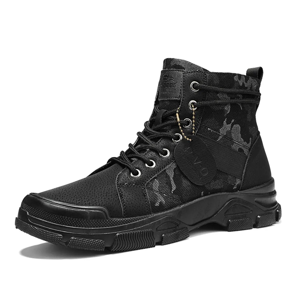 Brand Mens Hiking Boots Versatile Anti-slip Wear-resistant Soft Bottom Combat Boot Outdoor Breathable Commuting Camouflage Boots