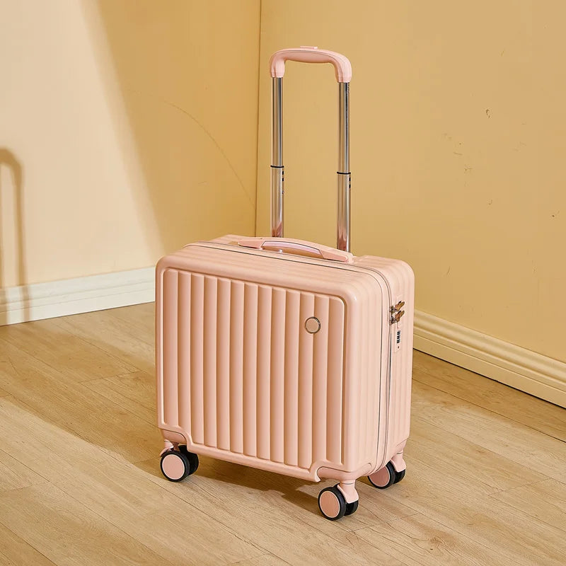 18 inches Travel Luggage Airline Cute Suitcase Password Box Silent Wheel Lightweight Chassis Mounted Universal