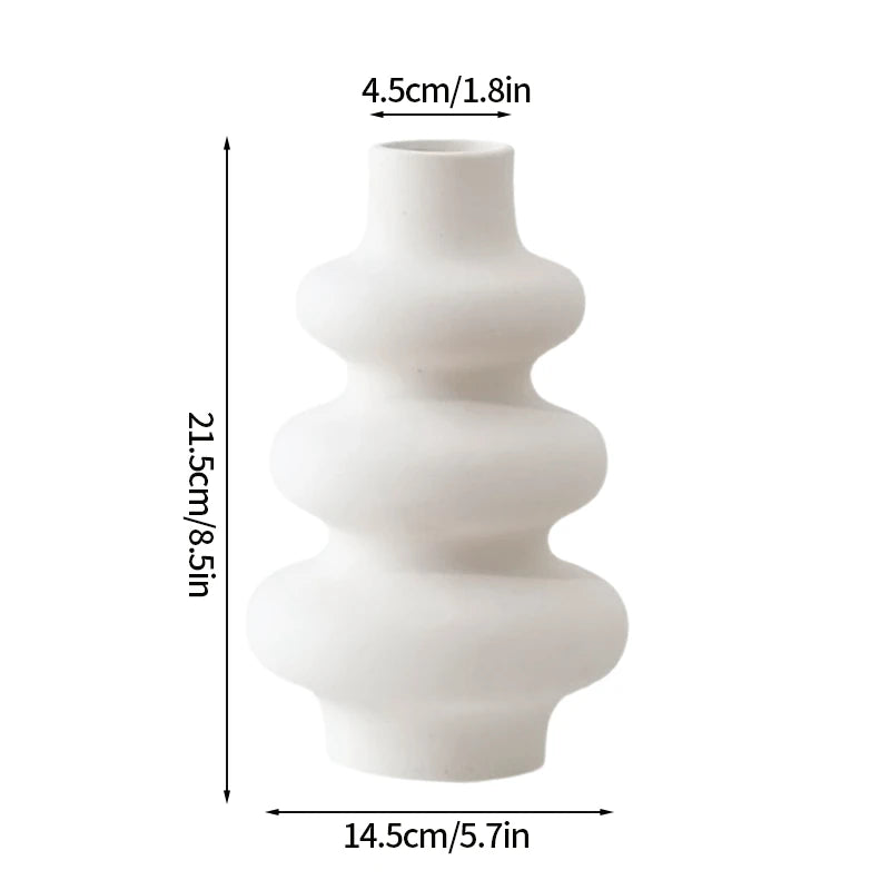 Nordic Vase Imitation Ceramic Flower Bottle Decorative Flowerpot Flower Arranging Ornament Plastic Home Plant Pot Wedding decor