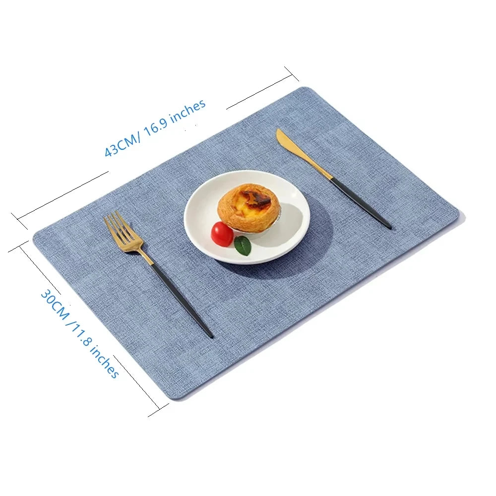 Faux Leather Place Meal Pad Placemats,Dual Sided Dining Table Square Non-Slip Heatproo Waterproof Washable Table Mats.Wholesale