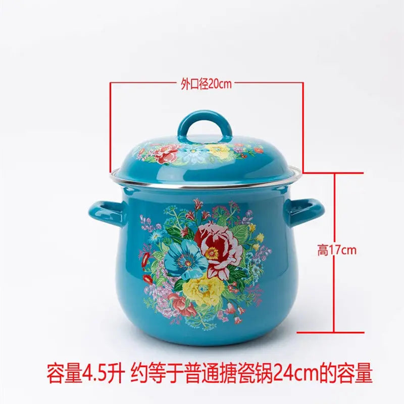 Enameled Pots and Pans  Stock Pot with Lid Household Kitchen Cookware Thickened Saucepan Soup Pot
