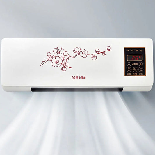 Mini Space Heater 1800W Wall Mounted Air Cooler Remote Control Touch Screen 16-40 Degrees Adjustable Cooling Heating Second Gear