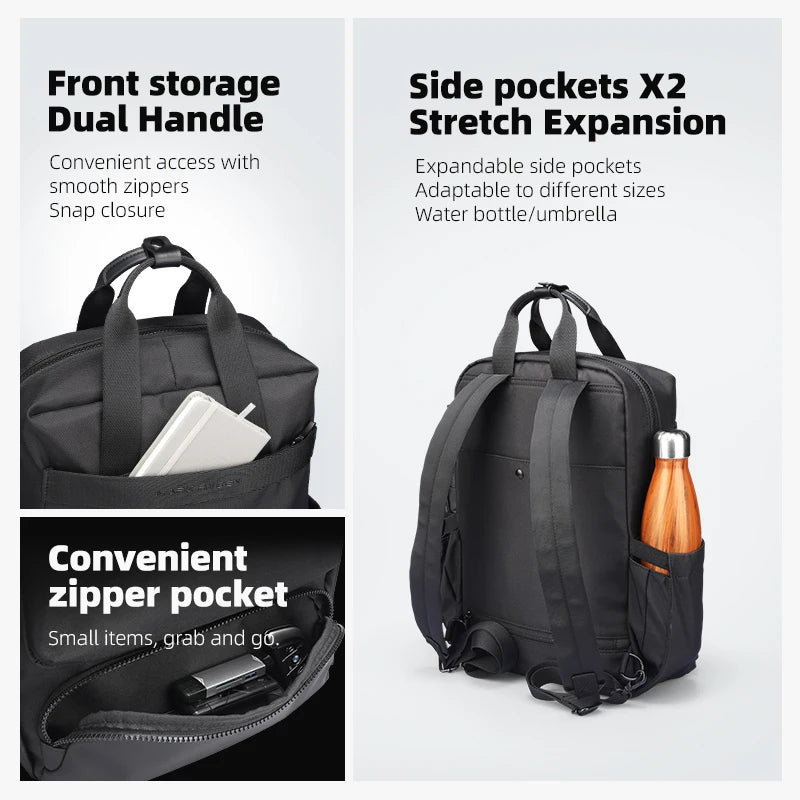 MARK RYDEN Male Backpack  Multi-pocket Portable Waterproof Laptop Bag