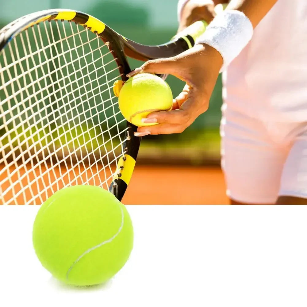 3PCS High Elasticity Tennis Professional Tennis Training Game Ball Outdoor Dogs Bite Chase and Chomp 63mm Tennis Ball Racquet