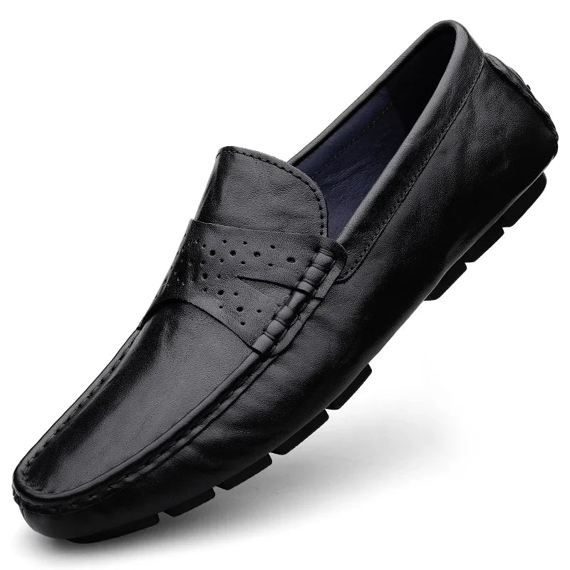Genuine Leather Mens Slip on Shoes New Arrival Mens Loafers Handmade Male Comfortable Driving Footwear High Quality Men's Shoes