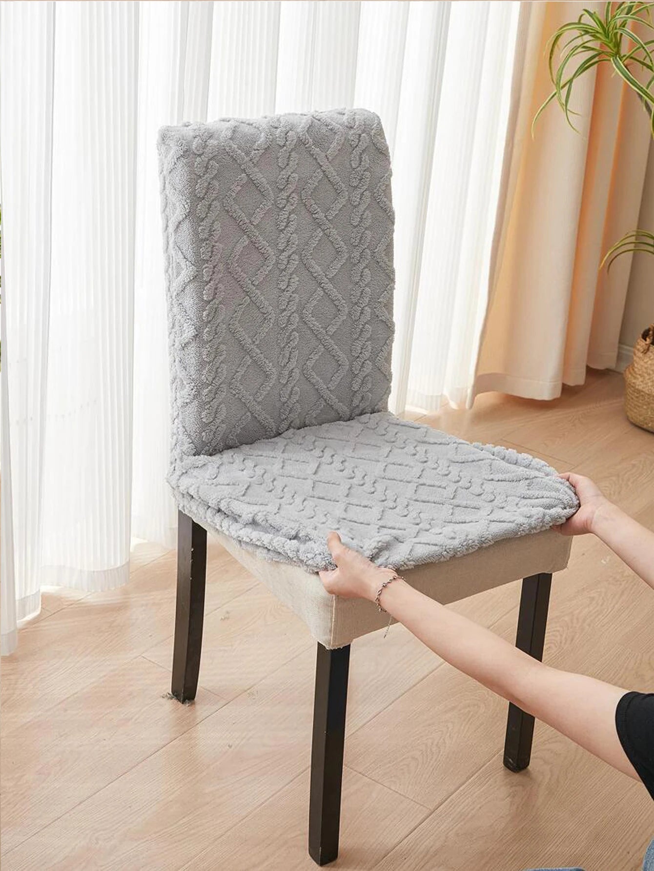1pc jacquard elastic dust-proof chair cover, simple four seasons universal, suitable for bedroom living room chair cover decorat