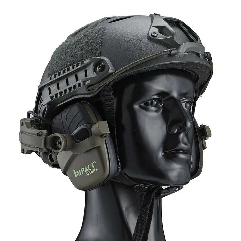 Electronic Shooting Headset Helmet Mounted Version Hunting Pickup and Noise Reduction Tactical Headset Hearing Protection
