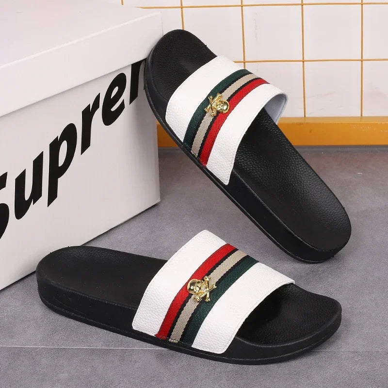 Men Casual Slippers Fashion Flip Flops Indoor Outdoor Beach Women White Sandals Round Toe Non-Slip Zapatos Hombre