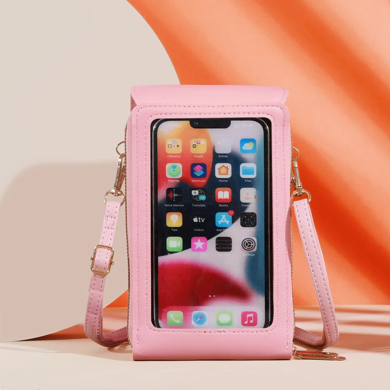 Women Bags Soft Leather Wallets Touch Screen Cell Phone Purse Crossbody Shoulder Strap HandbagFor Female Cheap Womens Bags