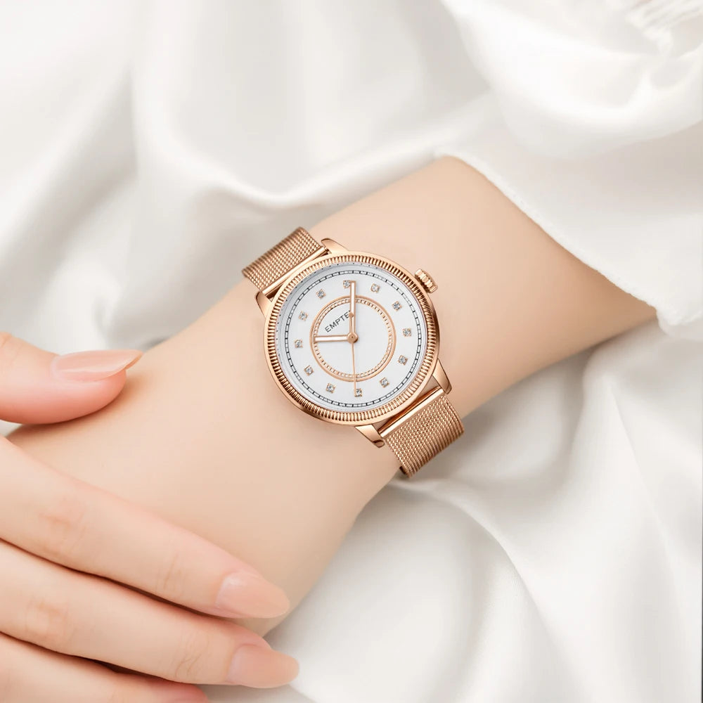 Womens Watches Crystal Accented Dial Ladies Watches for Women Waterproof Analog Classic Fashion Dress Quartz Womens Wrist Watch