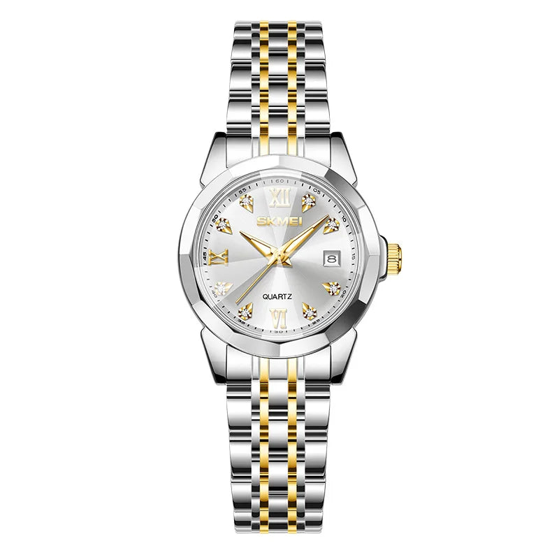 Luxury Full Steel Watches For Women Elegance Date Quartz Wristwatch For Female Lady Waterproof Girl Watch Relogio Feminino