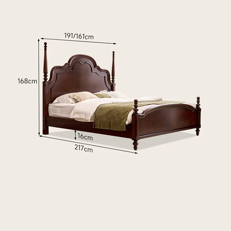 (FAS grade peach blossom core) high-end retro solid wood bed French Anna bed medium antique bed 1.8 double solid wood bed