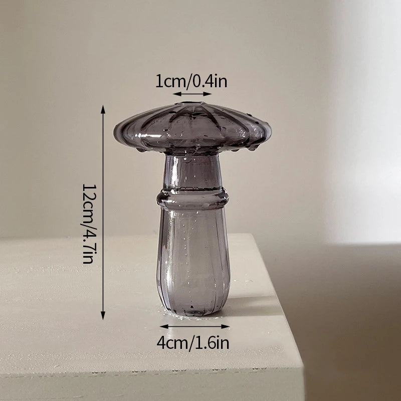 Creative Mushroom Plant Glass Vase Modern Decorative Vases Room Vase Plants Plant Glass Bud Vases Living Room Decoration