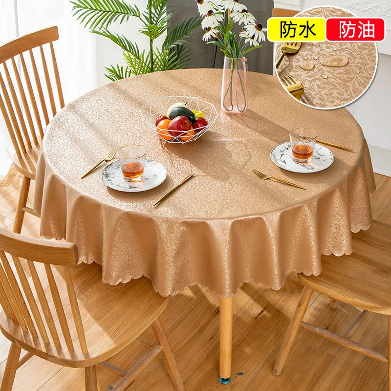 Waterproof  Round Table Cloth Pastoral PVC Plastic Kitchen Tablecloth Oilproof Antifouling Cover Dining Table Cloth Decorate
