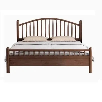 Nordic black retro American modern simple 1.5m storage princess bed solid wood bed 1.35 meters double 1.8 meters