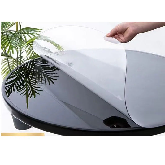 PVC Round Transparent Table Cloth, Waterproof， Oilprpoof , Soft Glass Tablecloth, Dining Table Protector.  (501)