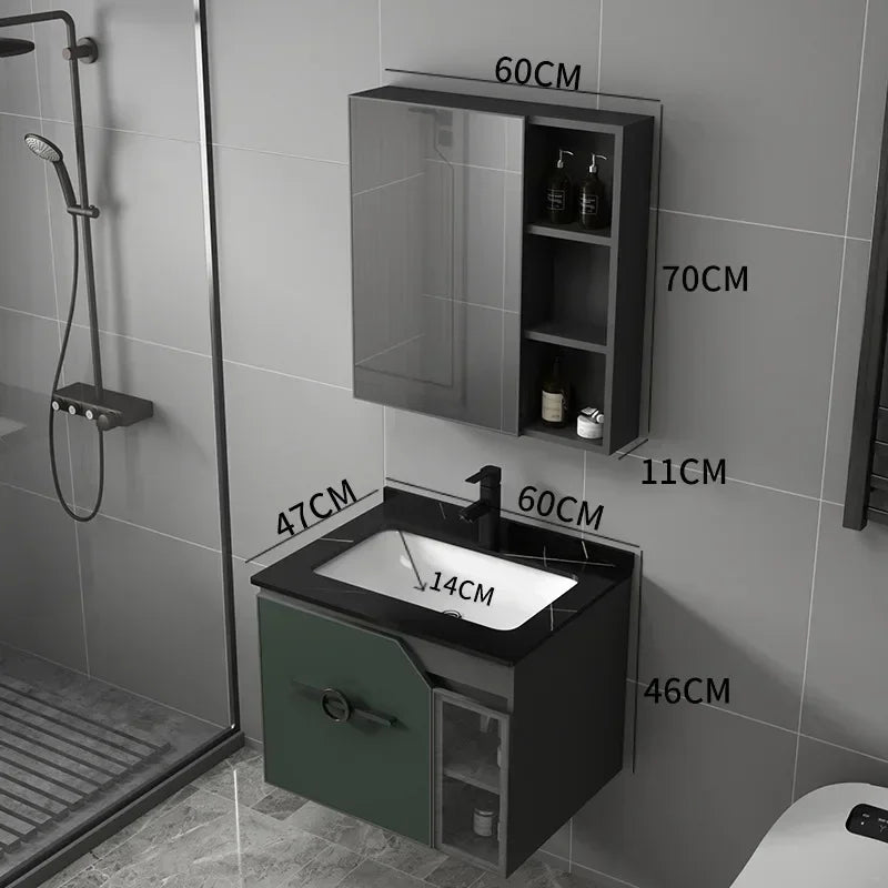 Bathroom Dressing Table and Sink Combination, Rock Plate Integrated Washbasin, Smart Mirror Cabinet, Toilet Furniture