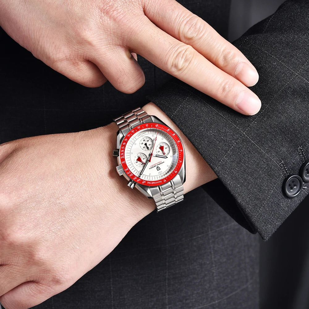 PAGANI DESIGN New Men’s Watch Chronometer Sapphire Mirror Red Quartz Watch For Men Waterproof Luminous Relogio Masculino 2025