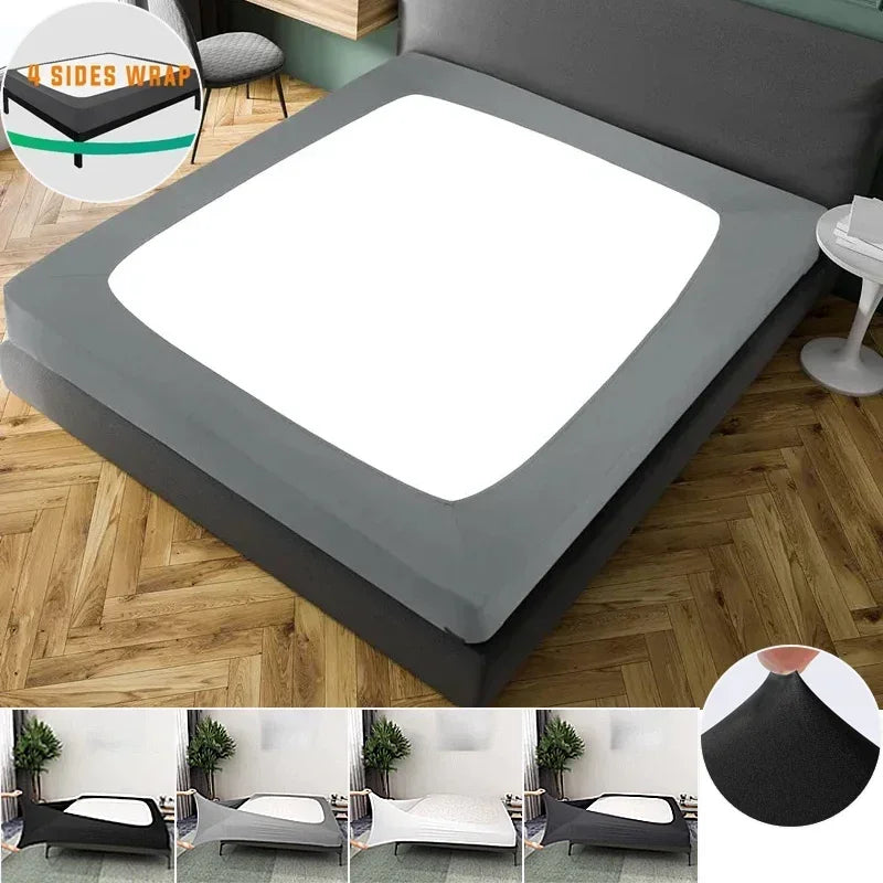 Box Spring Cover Around Bed Box -Mattress Protector Encasement Wrap 4 Sides Elastic Bed Box Set  for Twin/Full/Queen/King Bed 삿갓