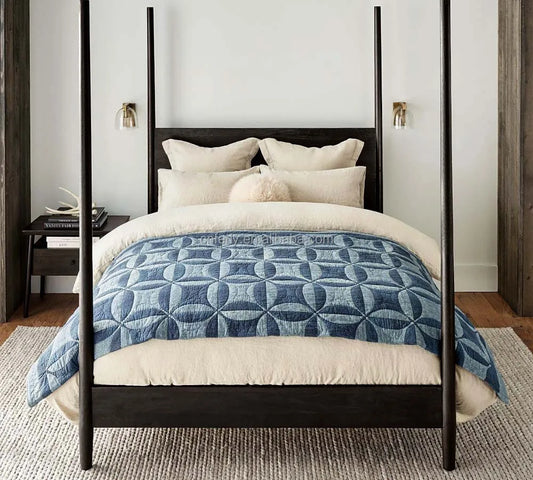 Luxury New Arrival Home Furniture Hotel Bed American Style Wood Bed Bedroom Furniture Panel Platform Four Poster Bed