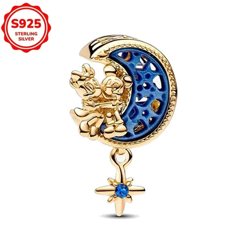 For Original Women 925 Bracelet Bangle Pendant Charm Disney Stitch 925 Sterling Silver Boutique Bead DIY Jewelry Gift New in Hot