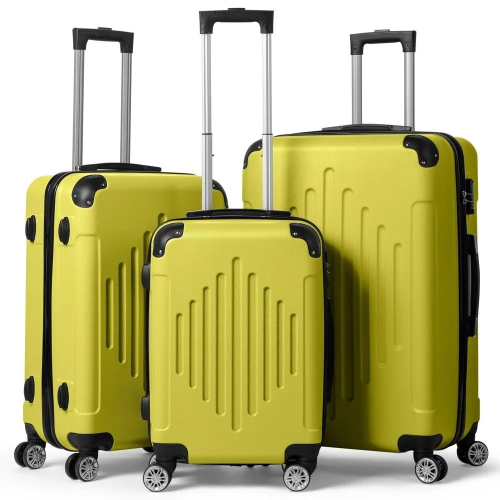 20" 24" 28" Suitcase PC ABS TSA Luggage 3 Piece Set Lock Spinner Carry on